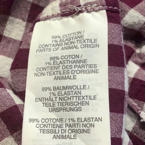 J.Crew Classic-Fit Boy LS Shirt in Crinkle Burgundy Gingham Size 0. Style C6086. - Picture 9 of 10